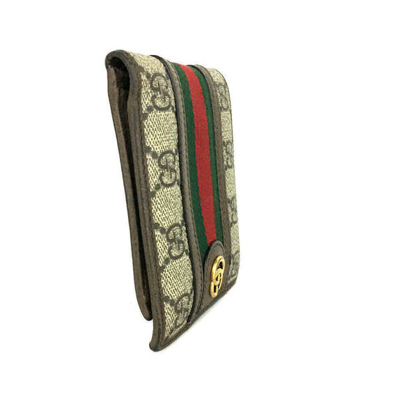 GUCCI Ophidia GG Logo PVC Leather Bifold Wallet Beige - Picture 2 of 8